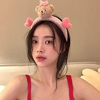 테디베어 뽀글이 머리띠