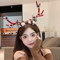 꽃장식 사슴뿔 머리띠